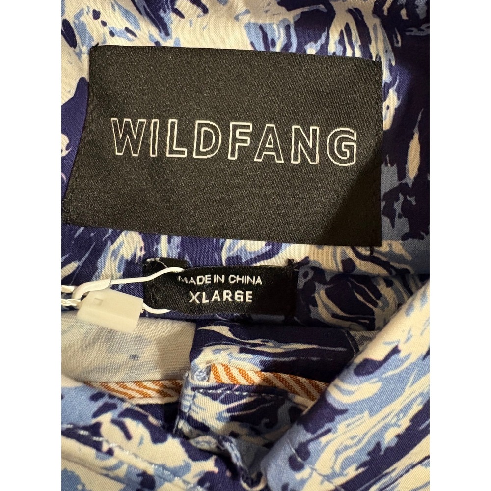 Wildfang The Essential SS Button Up Shirt Blue Marble Print XL NEW - Picture 6 of 7